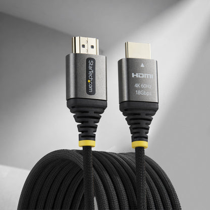 StarTech.com 2m (6ft) Premium Certified High Speed HDMI Cable, Ultra Flexible HDMI Cable, 4K 60Hz/1440p 144Hz w/HDR10/ARC, 18Gbps, High Flex Braided HDMI Cord