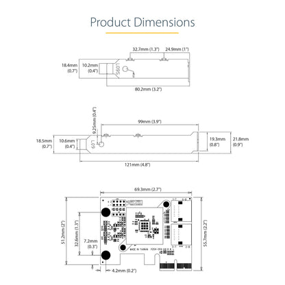 StarTech.com SATA PCIe Card - 4 Port PCIe SATA Expansion Card - 6Gbps - Low/Full Profile - Stacked SATA Connectors - ASM1164 Non-Raid - PCI Express to SATA Converter - TAA