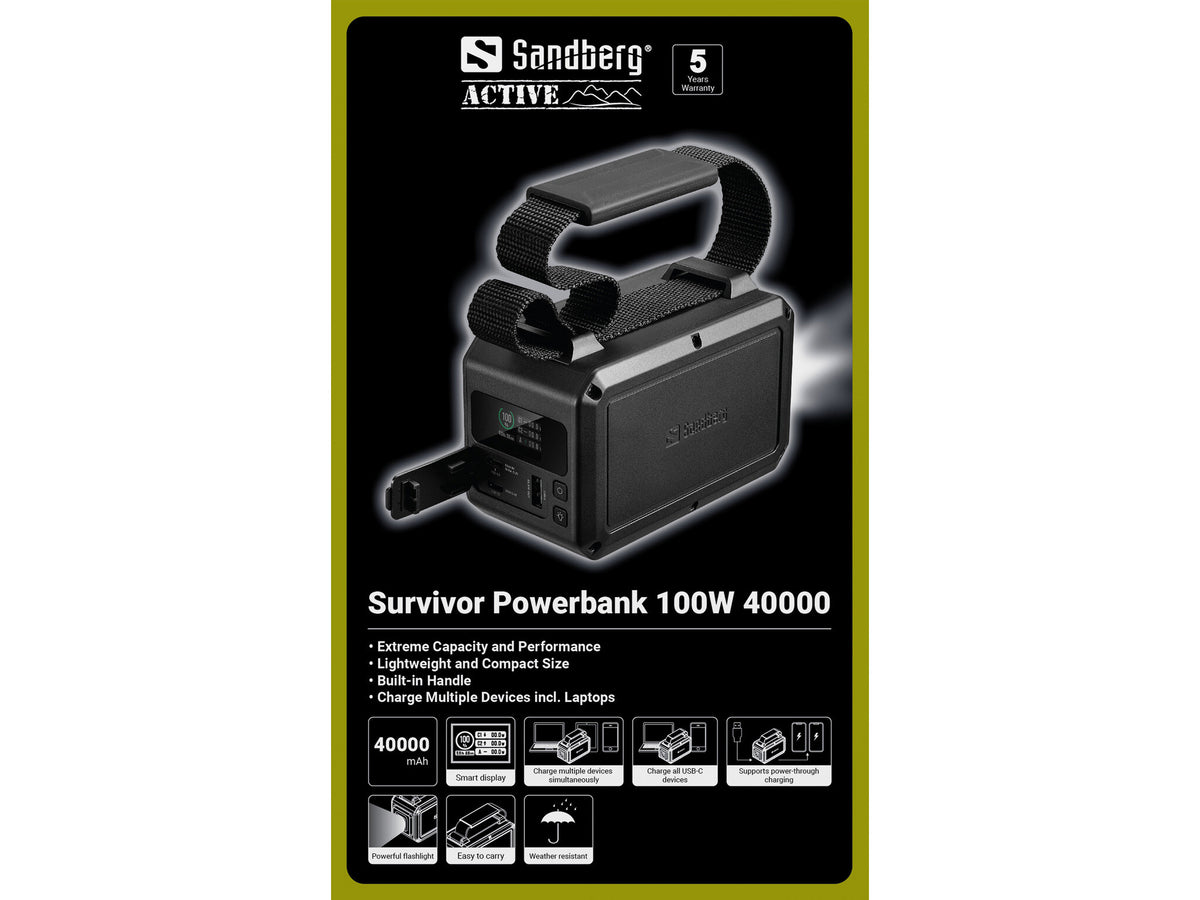 Sandberg Survivor Powerbank 100W 40000
