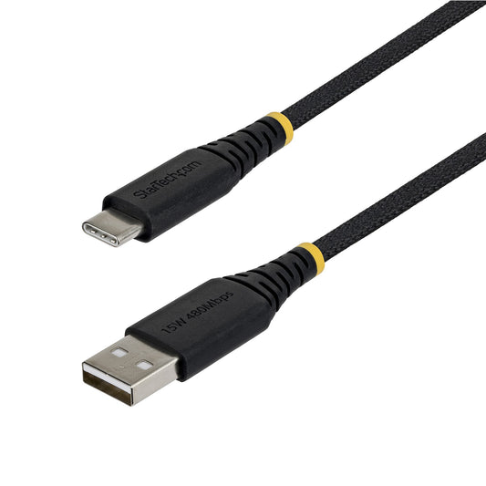 StarTech.com 3m (10ft) USB-A to USB-C Fast Charging Cable, 15W 3A, Dual-Layer Braided Nylon/TPE Jacket, Durable USB-A to Type C Charger Cord, USB A to USB C Cable