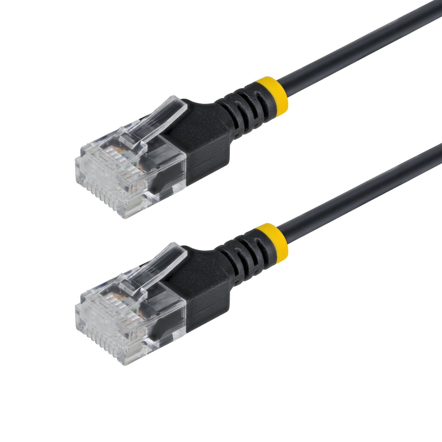 StarTech.com 15cm Black Ultra Slim Cat6A Ethernet Cable, UTP, Pure Bare Copper Wire, 34AWG Slim RJ45 Network Patch Cord, Individually Tested