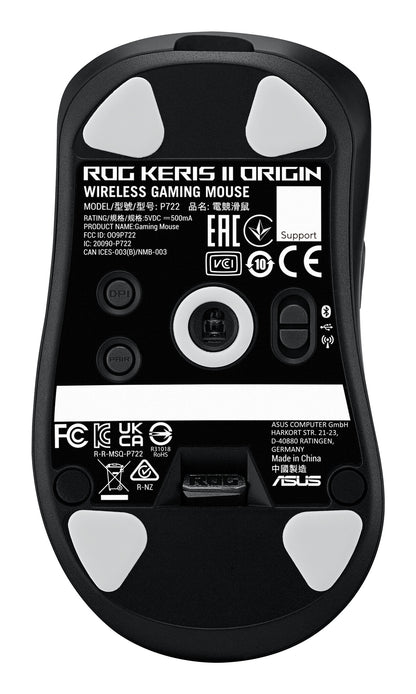 ASUS ROG Keris II Origin BLK mouse Gaming Right-hand RF Wireless + Bluetooth + USB Type-A Optical 42000 DPI
