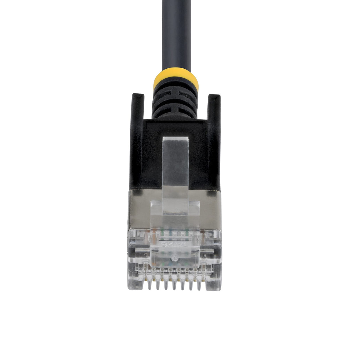 StarTech.com 50cm Black Ultra Slim Cat6A Ethernet Cable, Snagless, FTP, Pure Bare Copper Wire, 34AWG Slim RJ45 Network Patch Cord, Individually Tested
