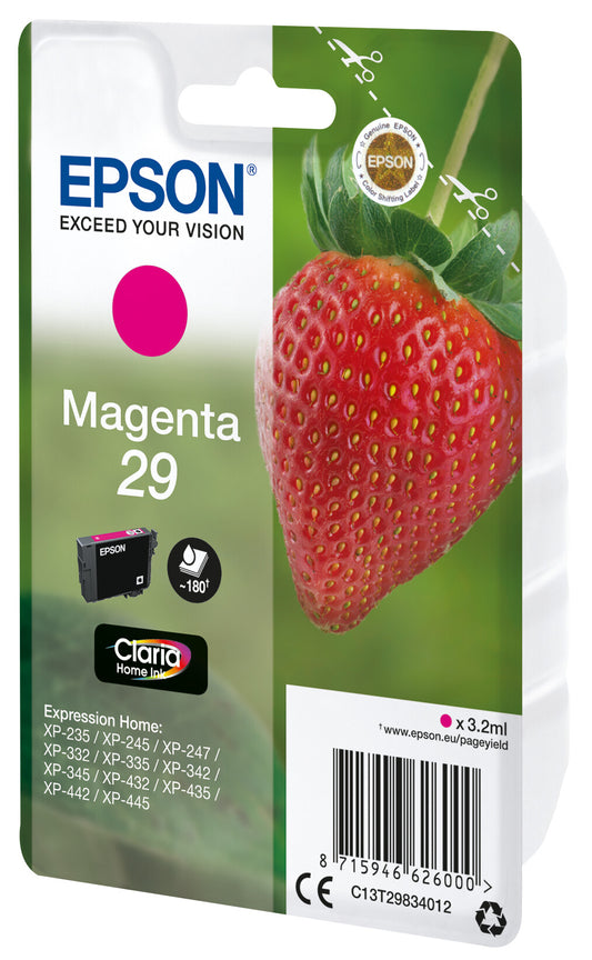 Epson Strawberry Singlepack Magenta 29 Claria Home ink cartridge