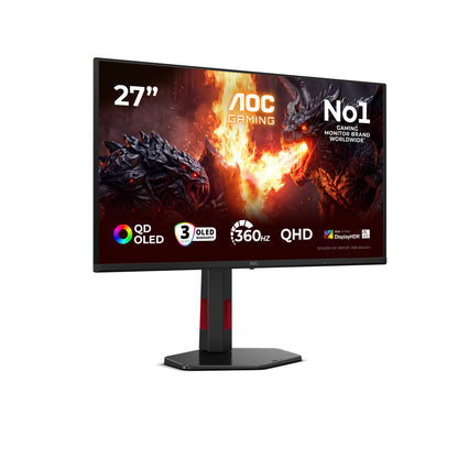AOC G4 Q27G4SDR computer monitor 67.3 cm (26.5") 2560 x 1440 pixels Quad HD QD-OLED Black, Red