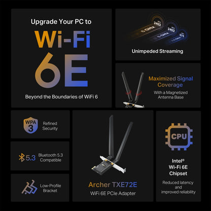 TP-Link AXE5400 Wi-Fi 6E Bluetooth 5.3 PCIe Adapter