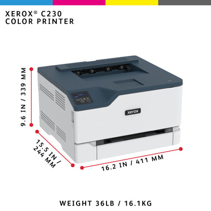 Xerox C230 A4 22ppm Wireless Duplex Printer PS3 PCL5e6 2 Trays Total 251 Sheets UK
