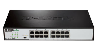 D-Link DGS-1016D/E network switch Unmanaged Black, Metallic
