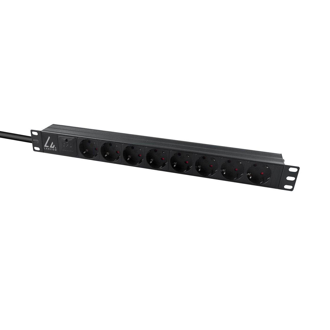 Lanview LVR-3MSCH-SPD-SCH8 power distribution unit (PDU) 8 AC outlet(s) 1U Black