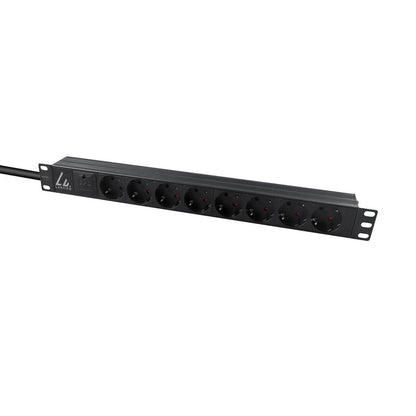 Lanview LVR-3MSCH-SPD-SCH8 power distribution unit (PDU) 8 AC outlet(s) 1U Black