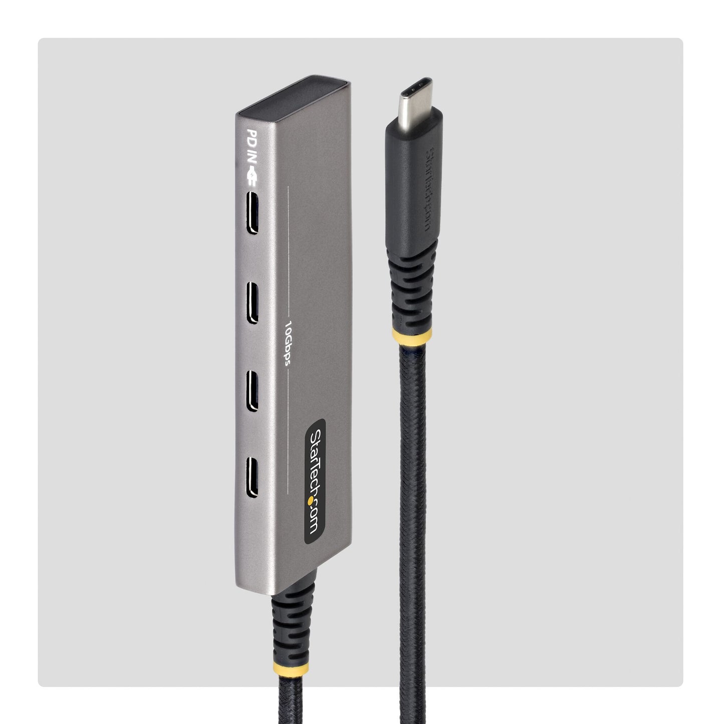 StarTech.com 4-Port USB-C Hub, 10Gbps, 100W PD Charging, 4x USB-C Ports, Overcurrent Protection, PCR Aluminum, For MacBook / Dell / ThinkPad / HP / iPad / Tablet