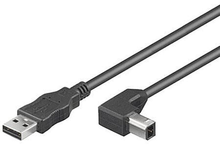 Microconnect USBAB1ANGLED USB cable 1 m USB 2.0 USB A USB B Black