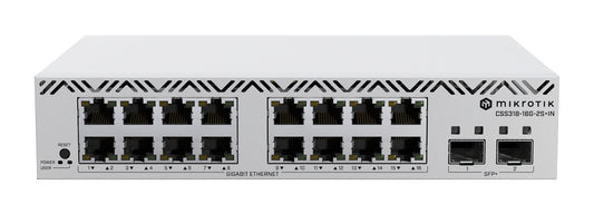 Mikrotik CSS318-16G-2S+IN network switch, Managed, 16-port, white