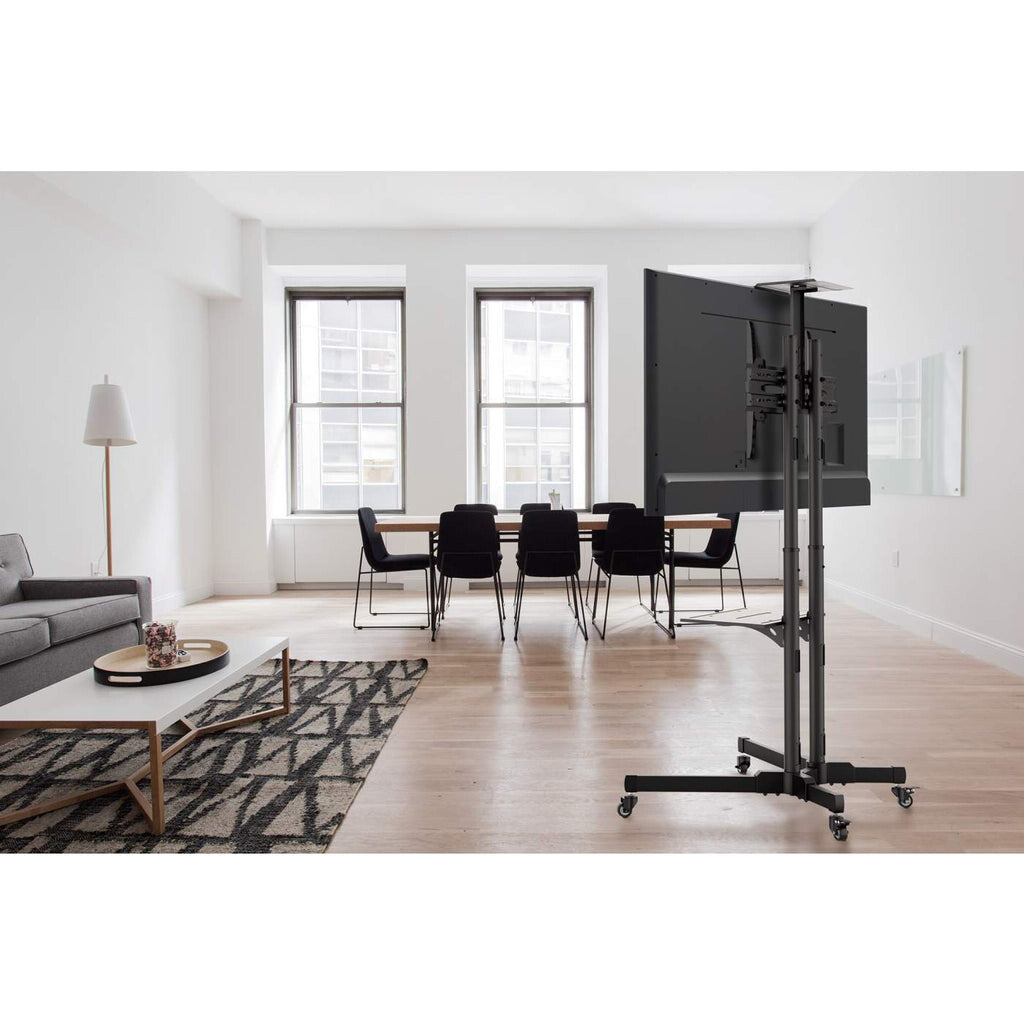 Manhattan TV & Monitor Mount, Trolley Stand, 1 screen, Screen Sizes: 37-65", Black, VESA 200x200 to 600x400mm, Max 40kg, LFD, Lifetime Warranty