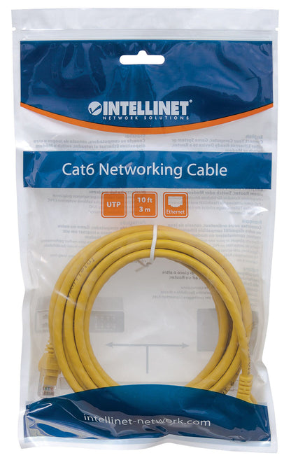 Intellinet Network Patch Cable, Cat5e, 3m, Yellow, CCA, U/UTP, PVC, RJ45, Gold Plated Contacts, Snagless, Booted, Lifetime Warranty