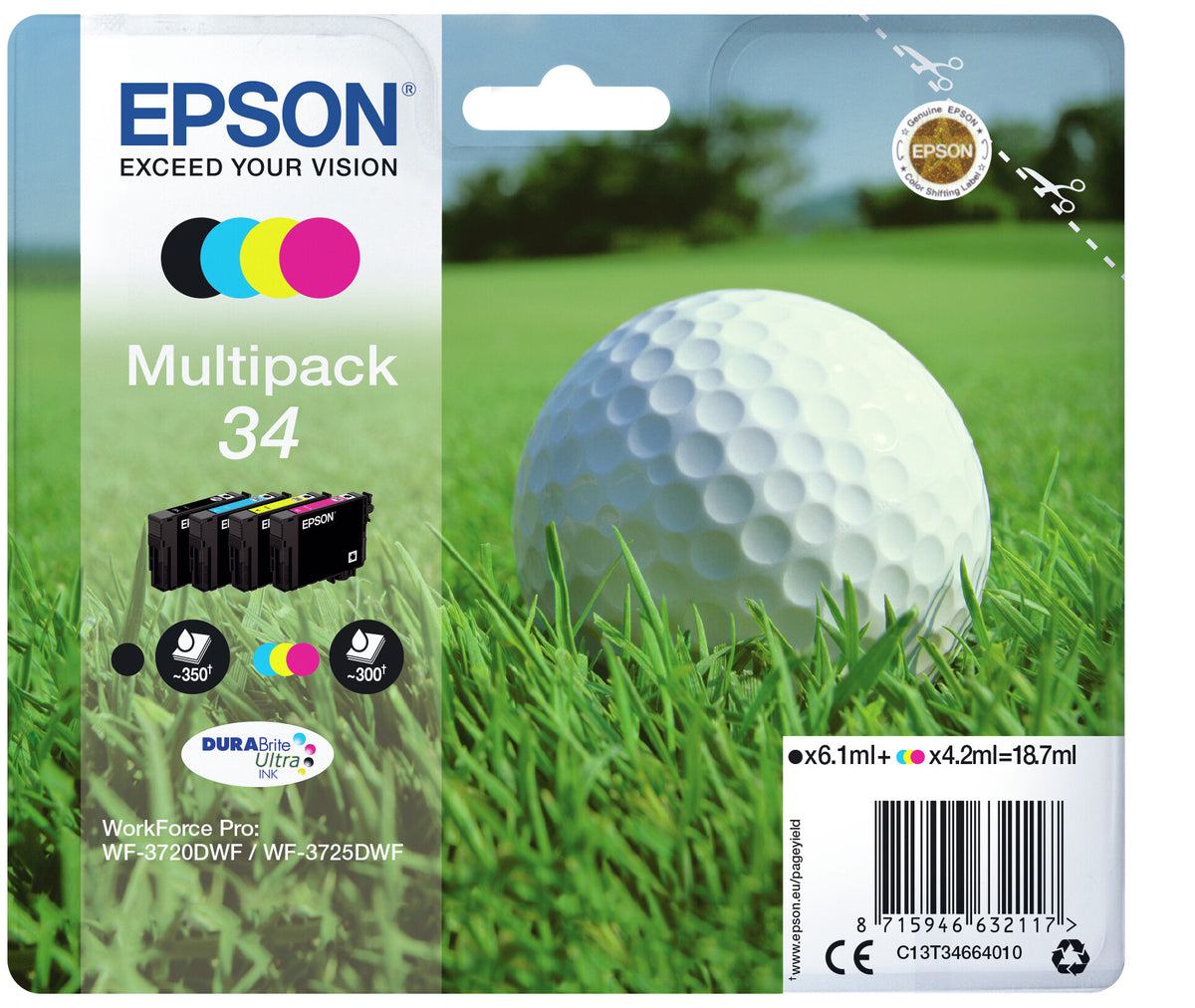 Epson Golf ball 34 DURABrite Ultra Multipack 4-colours Ink