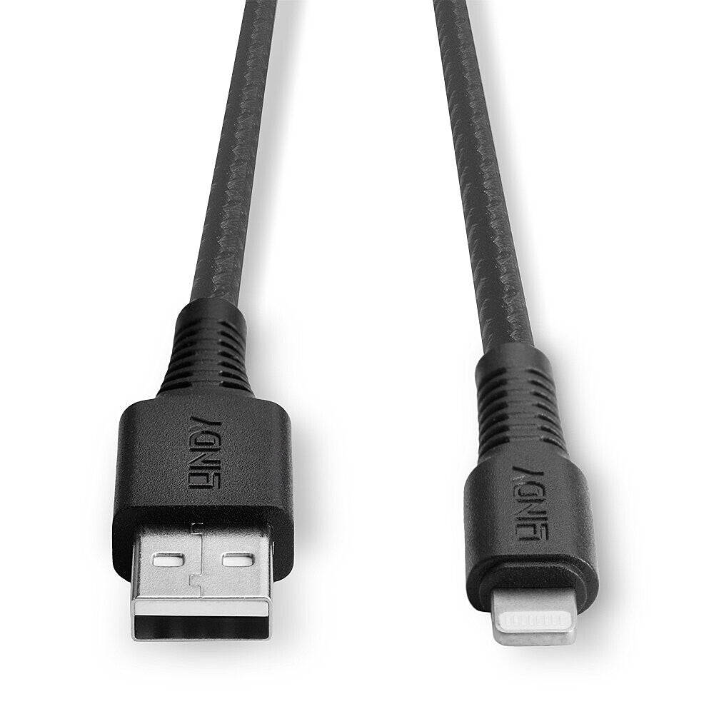 Lindy 0.5m Reinforced USB Type A to Lightning Charge and Sync Cable