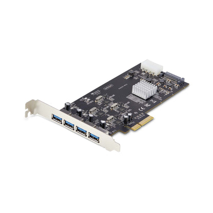 StarTech.com 4-Port USB PCIe Card, USB 3.2 5Gbps, PCI Express Expansion Card with 4x Independent USB Controllers, 4x USB-A Ports, Windows/Linux
