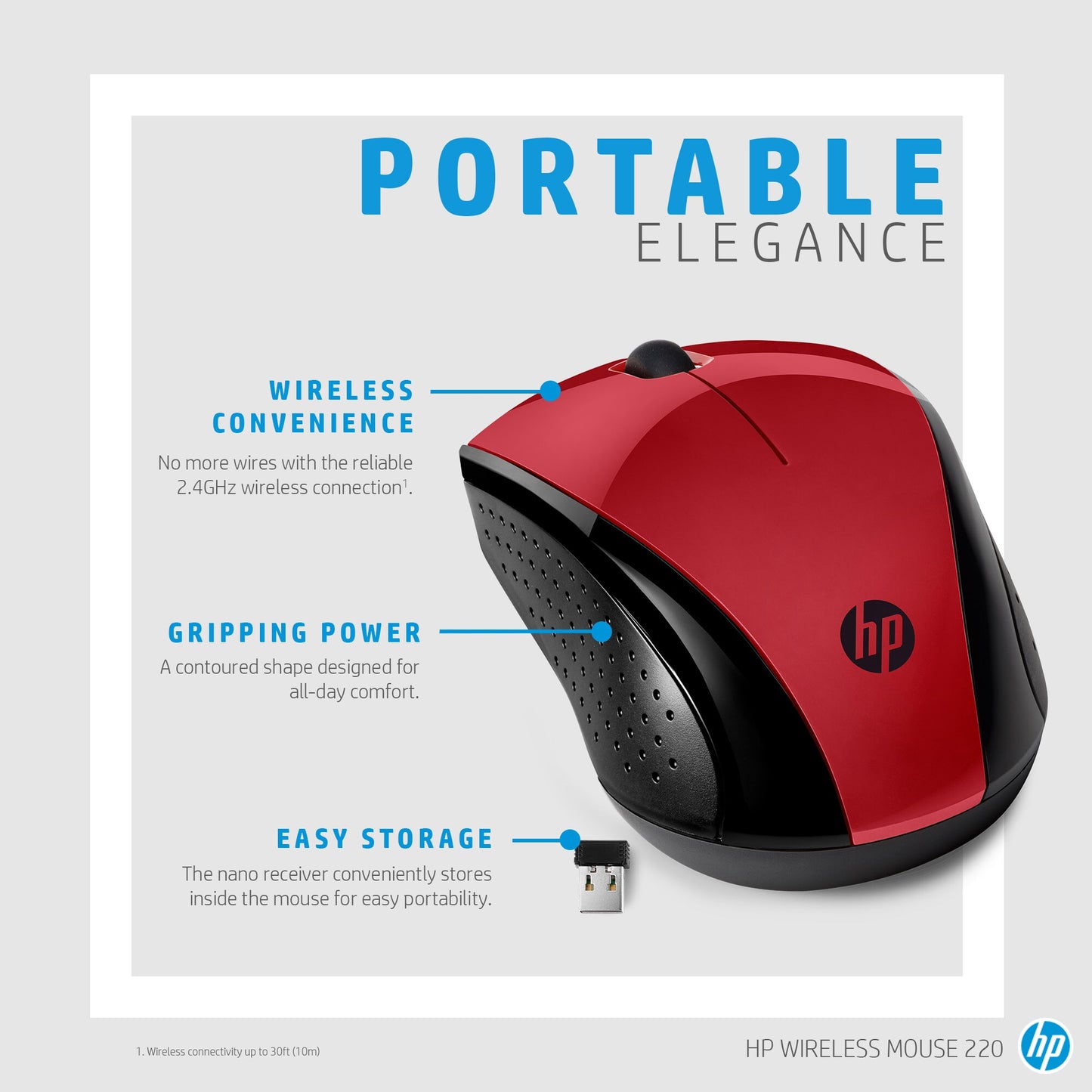 HP Wireless Mouse 220 (Sunset Red)