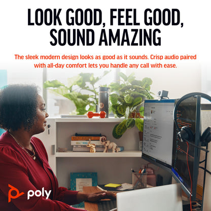 Poly Blackwire 3325 Stereo Microsoft Teams Certified USB-C Headset +3.5mm Plug +USB-C/A Adapter