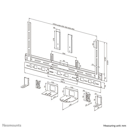 Neomounts AV30-500BL Videobar kit 43-110" - VESA - max 10 kg - universal