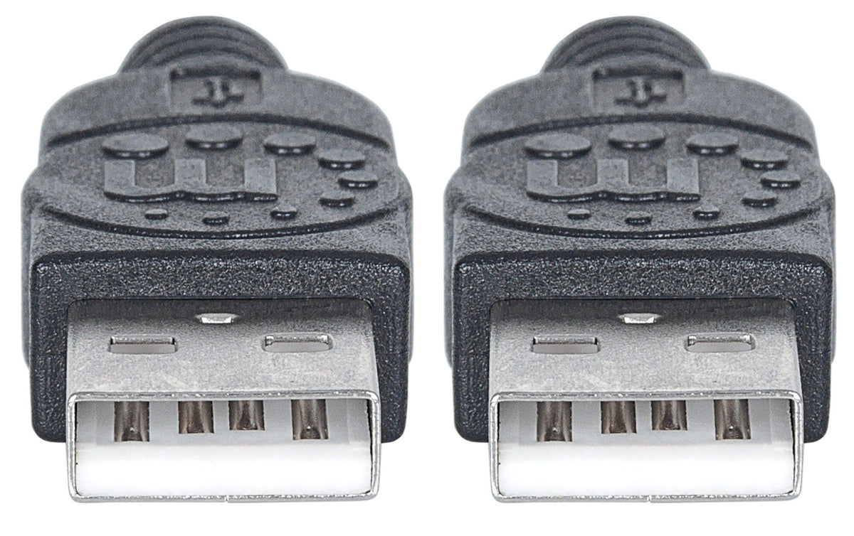 Manhattan USB-A to USB-A Cable, 1m, Male to Male, USB 2.0, 480 Mbps, Hi-Speed USB, Black, Lifetime Warranty, Equivalent to USB2AA1M