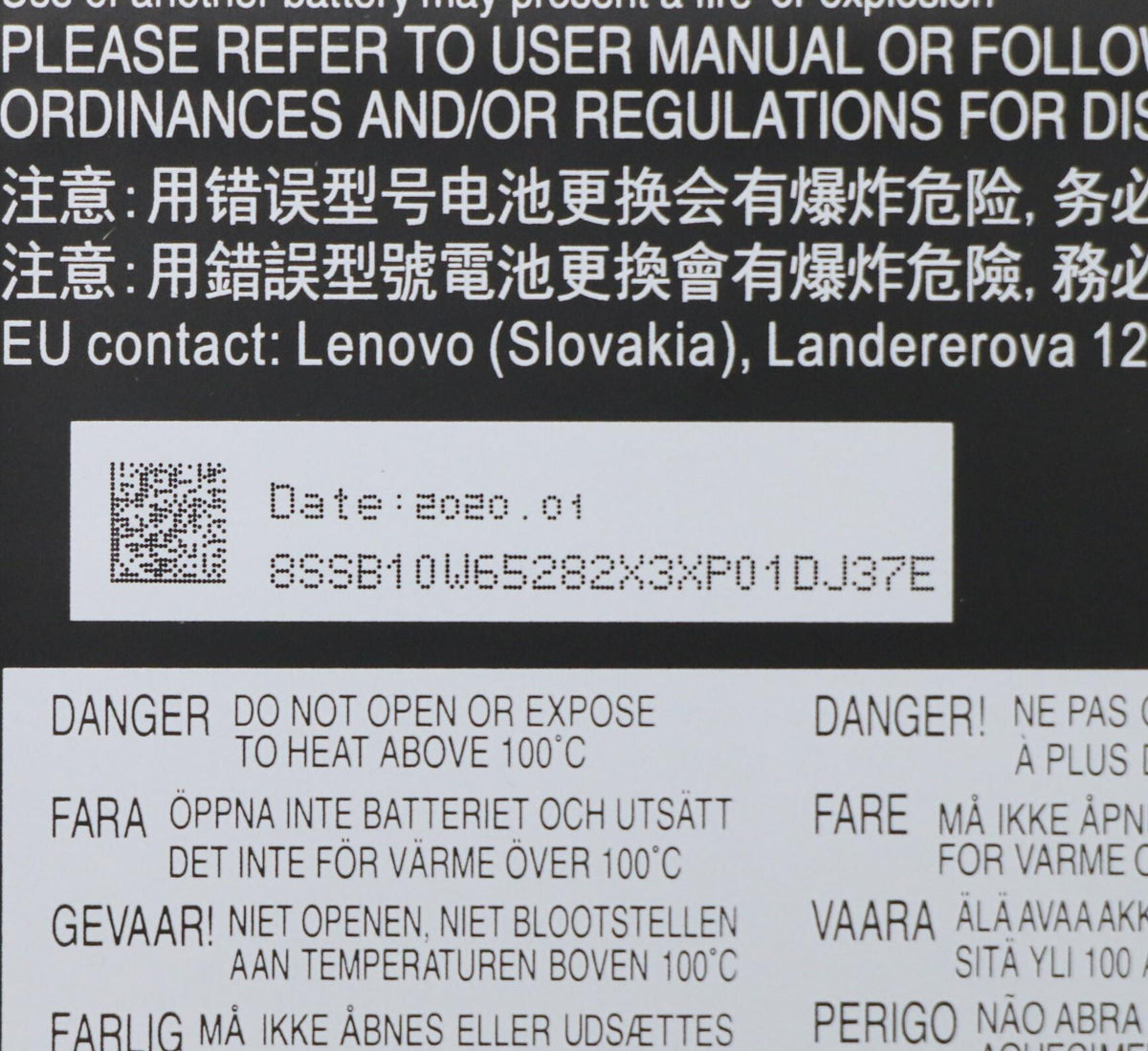 Lenovo 5B10W65297 laptop spare part Battery