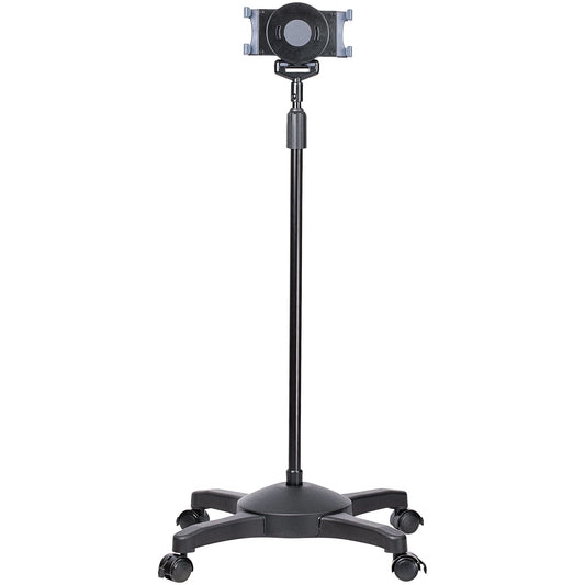 StarTech.com Mobile Tablet Stand with Lockable Wheels - Height Adjustable Cart - Universal Rolling Floor Stand for Tablets from 7 to 11 inch, Portable Tablet Stand w/ Detachable Tablet Holder - TAA