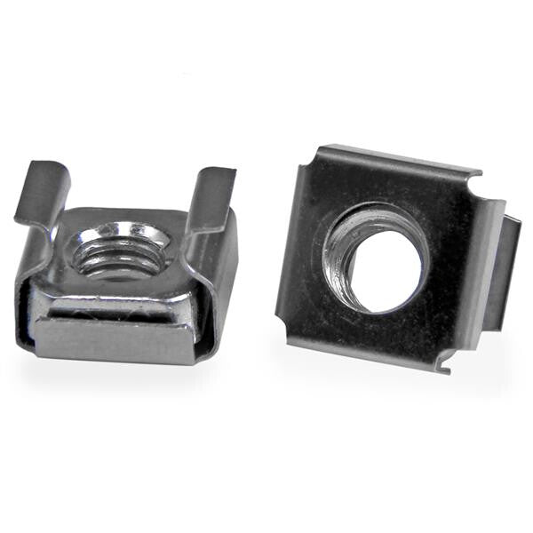StarTech.com 50-Pack M6 Square Hole Cage Nuts and Installation Tool for 19" or 10" Server Racks, Cabinets and Enclosures, Silver - TAA