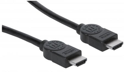 Manhattan HDMI 4K@30Hz Cable with Ethernet, 1.8m, Suitable for ALL 1080p/HD and Majority of 4K Uses (Check Your System 4K Specification to Be Sure), Black, High Speed, Lifetime Warranty, Equivalent to HDMIMM6HS