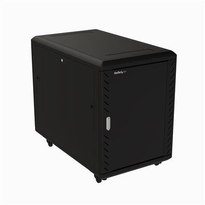 StarTech.com 4-Post 15U Server Rack Cabinet, Lockable 19" Data Rack Cabinet for Computer / AV / IT Equipment, Office / Home Network Rack with Casters & Adjustable Mounting Rails