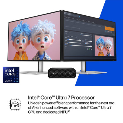 HP Z2 Mini G1i Intel Core Ultra 7 265 32 GB DDR5-SDRAM 1 TB SSD NVIDIA RTX A1000 Windows 11 Pro Mini PC Workstation AI Workstation, AI PC Black