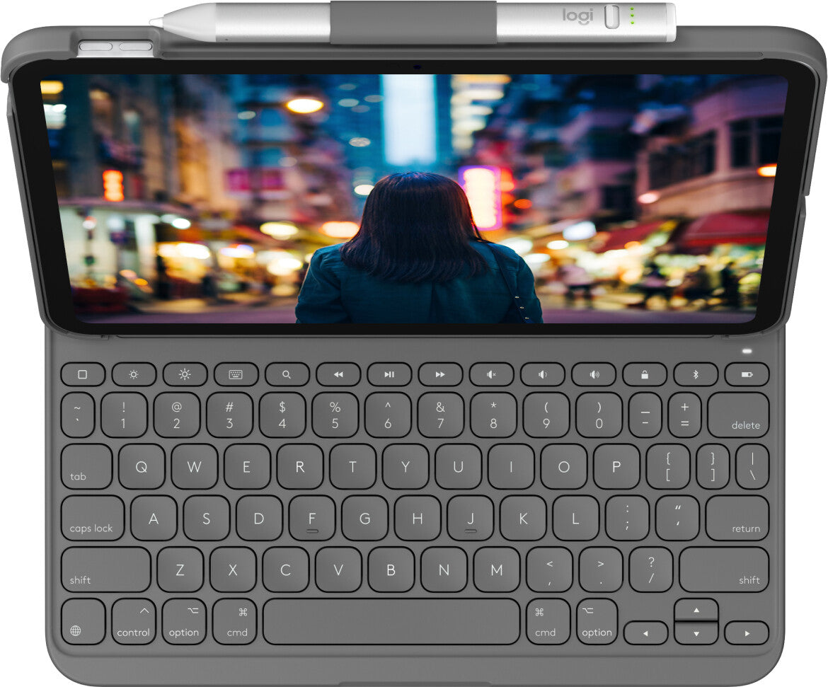 Logitech Slim Folio QWERTY UK English Bluetooth Grey