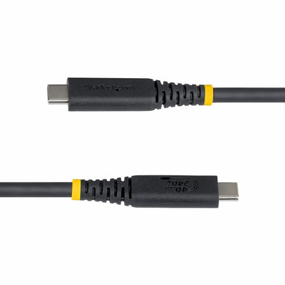 StarTech.com 50cm (1.6ft) USB4 Cable, 40Gbps, USB-IF Certified USB-C Cable, 240W PD, 8K 60Hz/4K 240Hz DP2.1 DP40, TPE Jacket, Thunderbolt 4 Compatible - Black USB-C Cord