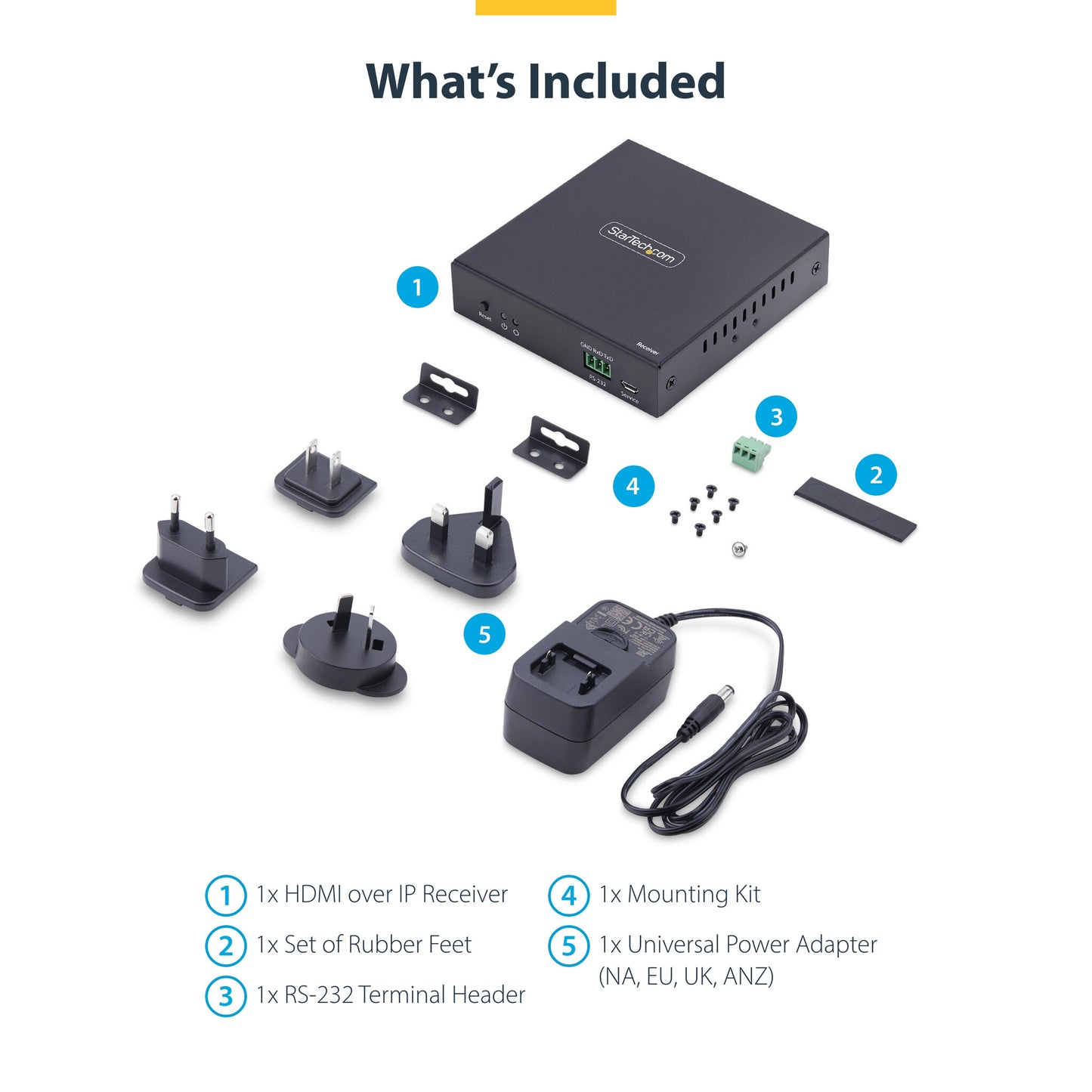 StarTech.com HDMI Receiver Over IP Network for the IH2006 Product Series, 4K 60Hz, Driverless, AVoIP, Includes Mounting Kit, Receiver Only