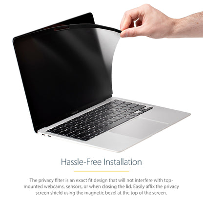 StarTech.com Laptop Privacy Screen for 13 inch MacBook Pro & MacBook Air - Magnetic Removable Security Filter - Blue Light Reducing Screen Protector 16:10 - Matte/Glossy - +/-30 Degree