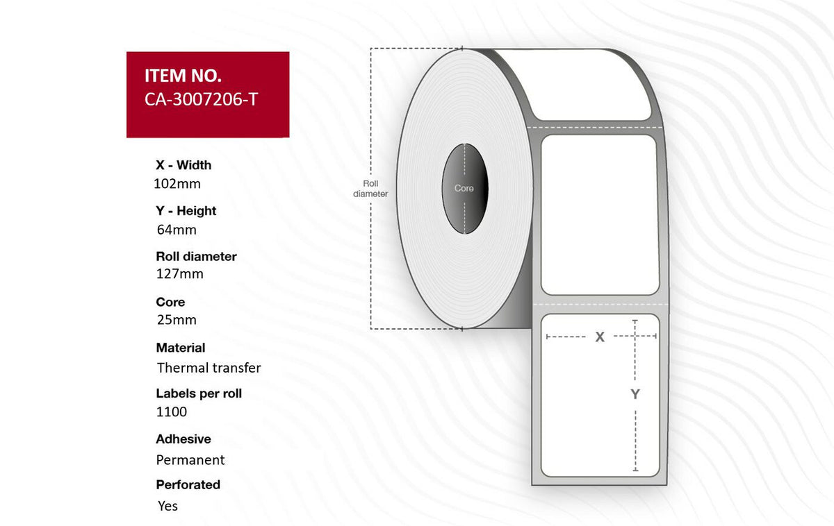 Capture CA-3007206-T printer label White