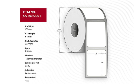 Capture CA-3007206-T printer label White