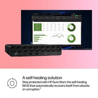 HP ProDesk 4 Mini G1i AI Intel Core Ultra 7 265T 16 GB DDR5-SDRAM 512 GB SSD Windows 11 Pro Mini PC AI PC Black