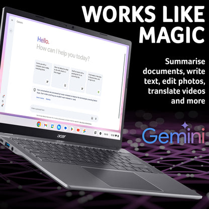 Acer Chromebook Plus 514 CB514-5H - Intel Core i3-1315U, 8GB, 256GB SSD, 14" WUXGA, Chrome OS, Iron