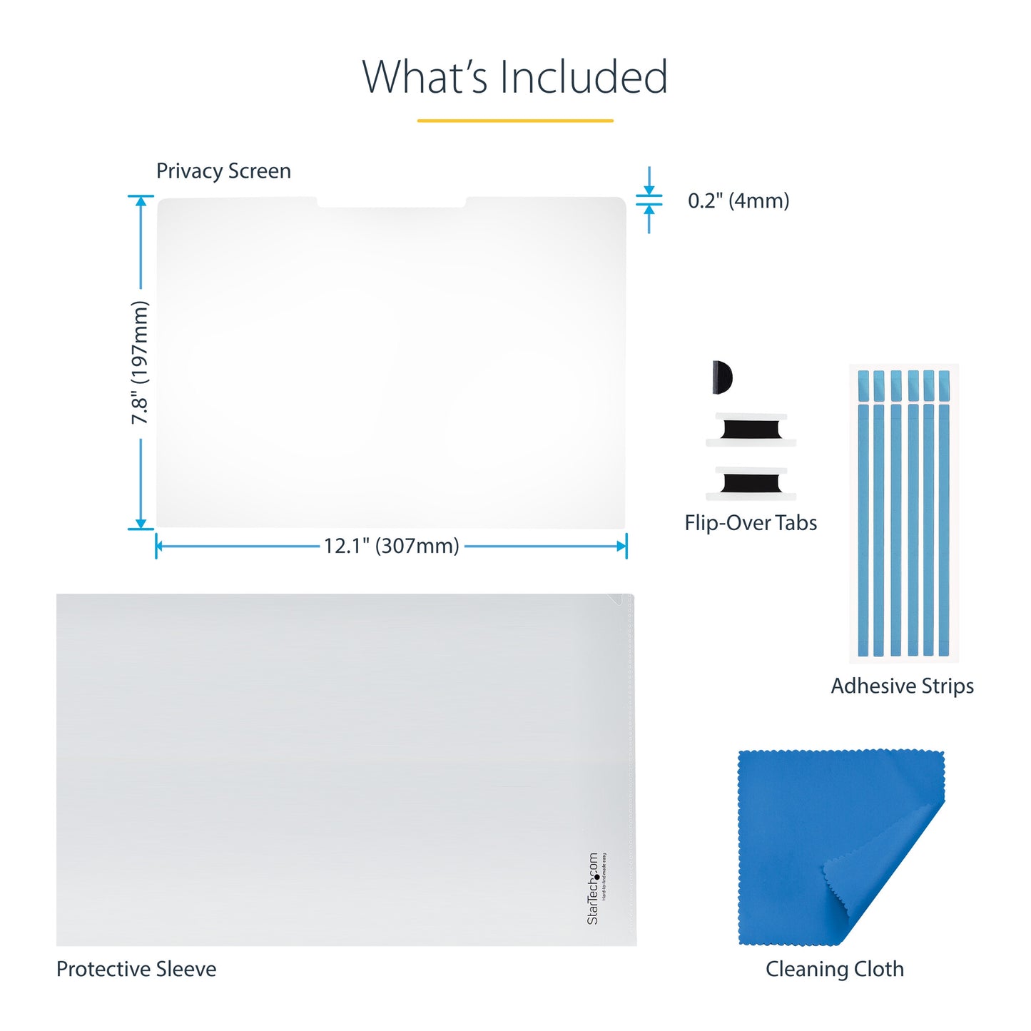 StarTech.com 14-inch 16:10 Flip-Over Privacy Screen with Touch, Anti-Glare Privacy Filter, Laptop Monitor Screen Protector with 51% Blue Light Reduction