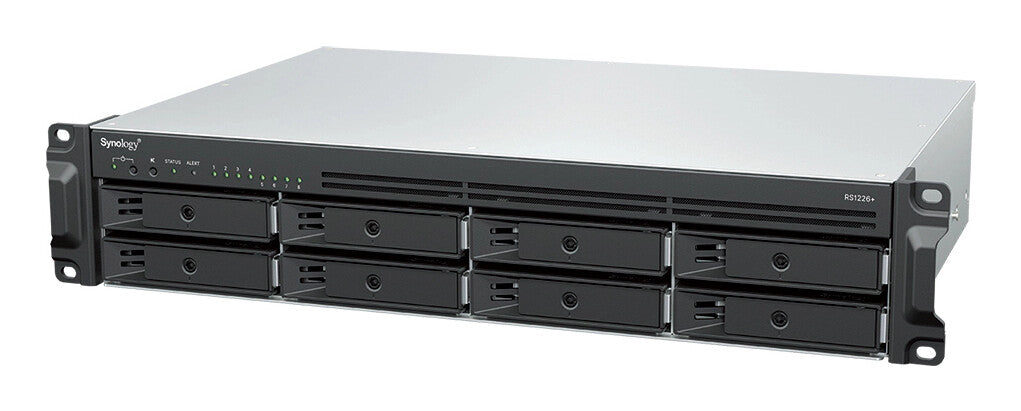 Synology RackStation RS1226+ NAS/storage server Rack (2U) AMD Ryzen V1500B 4 GB DDR4 0 TB Synology DSM Black