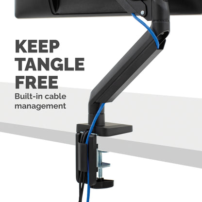 Fellowes Platinum Series Monitor Arm - Monitor Mount for 8KG 40 Inch Screens - Adjustable Monitor Desk Mount - Tilt 45° Pan 180° Swivel 360° Rotation 360°, VESA 75 x 75/100 x 100 - Black