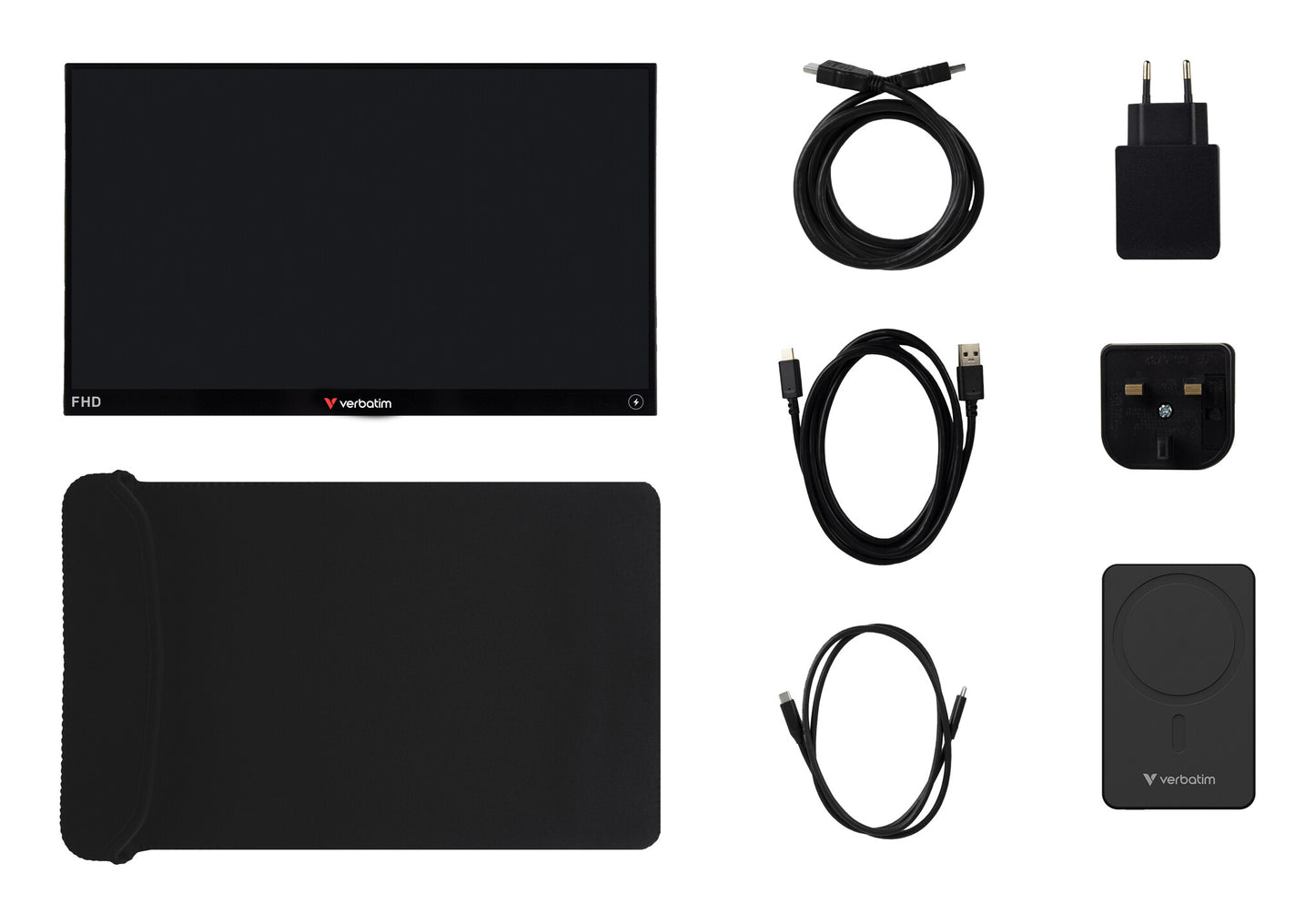 Verbatim Portable Touchscreen Monitor Light 14" Full HD 1080p & Wireless Power Supply