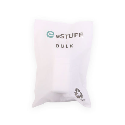 eSTUFF Home Charger USB-C PD 67W GaN UK Plug - White - 100% Recycled Plastic