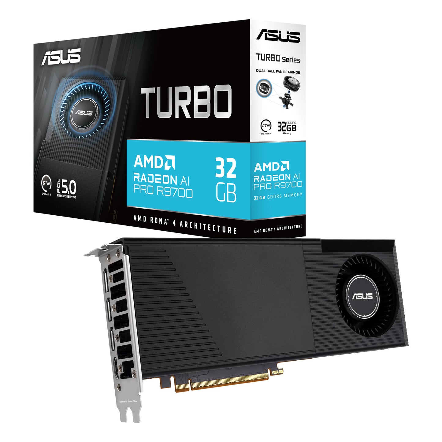 ASUS Turbo -AI-PRO-R9700-32G AMD Radeon AI PRO R9700 32 GB GDDR6