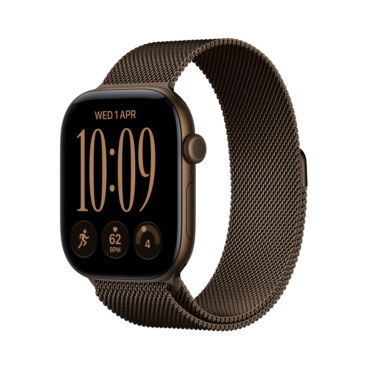 Apple Watch Series 12 GPS + Cellular 42mm Dark Bronze Aluminium Case with Dark Bronze Milanese Loop