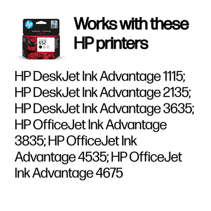 HP 652 Black Original Ink Advantage Cartridge