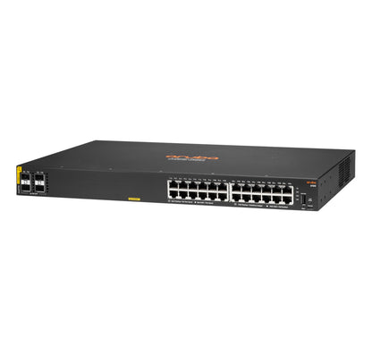 HPE Aruba Networking Aruba 6100 24G Class4 PoE 4SFP+ 370W Managed L3 Gigabit Ethernet (10/100/1000) Power over Ethernet (PoE) 1U Black