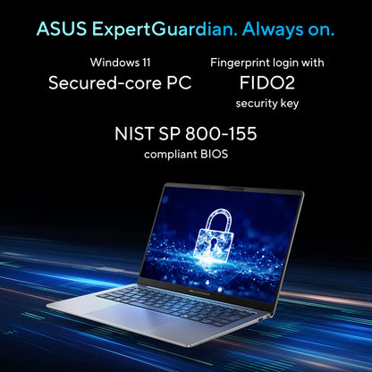 ASUS ExpertBook P5 P5405CSA-U735W Intel Core Ultra 7 258V Laptop 35.6 cm (14") WQXGA 32 GB LPDDR5x-SDRAM 512 GB SSD Wi-Fi 6E (802.11ax) Windows 11 Home Grey QWERTY UK English